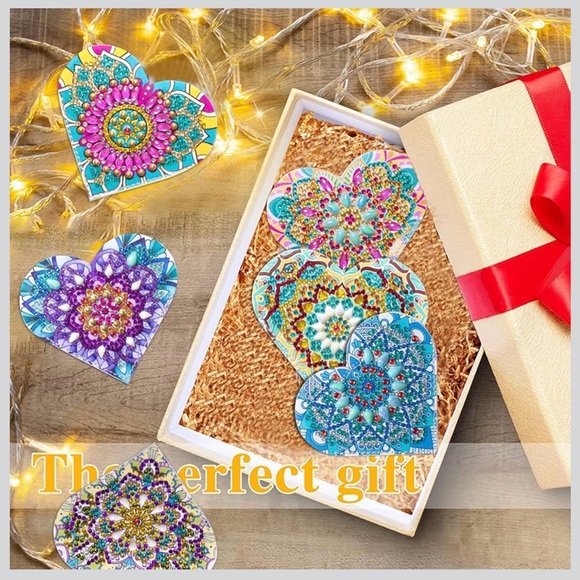 Diamond Art HEART 08 Corner Bookmark, Colorful, Sparkly (BLUE, PURPLE, PINK) - Picture 10 of 15